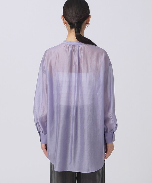 GALLEST（ギャレスト）の「◆シアーチュニックシャツ（シャツ/ブラウス・レディース・ホワイト/ブラック/パープル・38/34）」の10枚目の写真