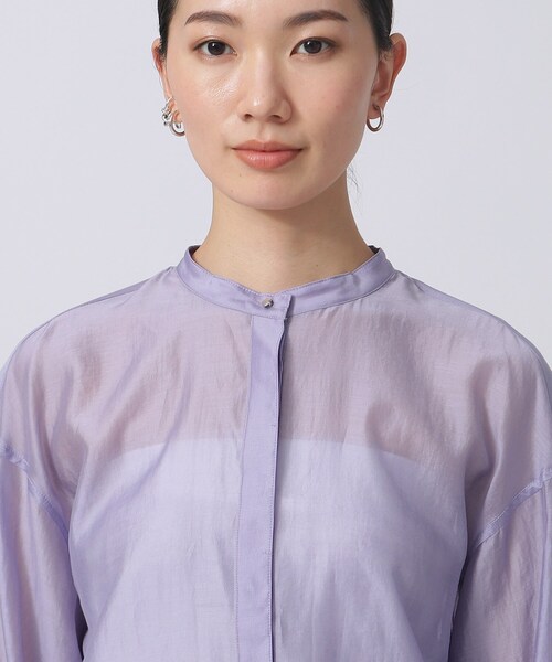 GALLEST（ギャレスト）の「◆シアーチュニックシャツ（シャツ/ブラウス・レディース・ホワイト/ブラック/パープル・38/34）」の11枚目の写真