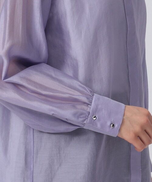 GALLEST（ギャレスト）の「◆シアーチュニックシャツ（シャツ/ブラウス・レディース・ホワイト/ブラック/パープル・38/34）」の12枚目の写真