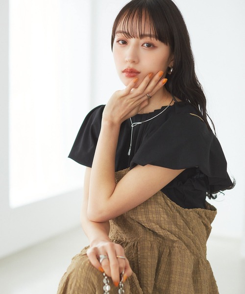 VIS（ビス）の「【洗える】袖ボリュームバックデザインプルオーバー（Tシャツ/カットソー・レディース・ブラック/ベージュ系その他/ブルー系その他5・FREE）」の5枚目の写真