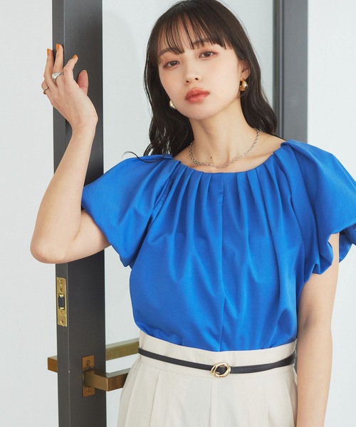 VIS（ビス）の「【洗える】袖ボリュームバックデザインプルオーバー（Tシャツ/カットソー・レディース・ブラック/ベージュ系その他/ブルー系その他5・FREE）」の10枚目の写真