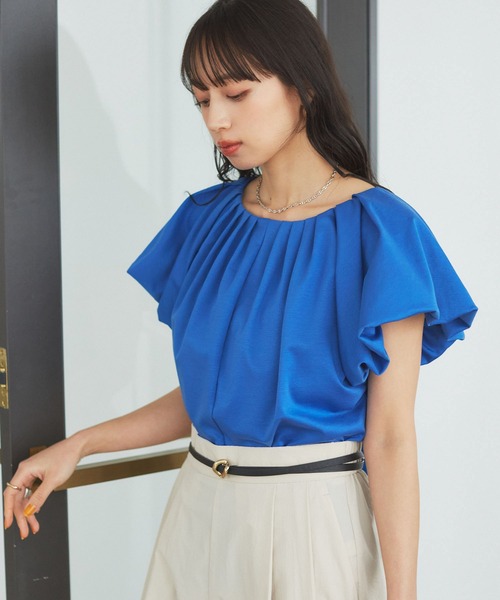 VIS（ビス）の「【洗える】袖ボリュームバックデザインプルオーバー（Tシャツ/カットソー・レディース・ブラック/ベージュ系その他/ブルー系その他5・FREE）」の11枚目の写真