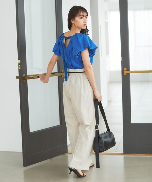 VIS（ビス）の「【洗える】袖ボリュームバックデザインプルオーバー（Tシャツ/カットソー・レディース・ブラック/ベージュ系その他/ブルー系その他5・FREE）」の15枚目の写真