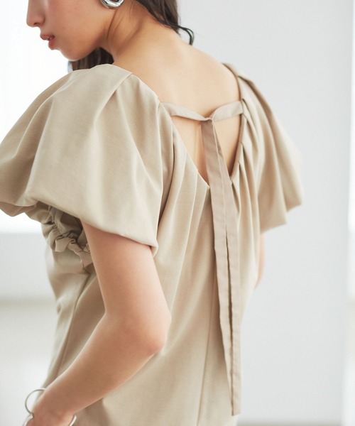 VIS（ビス）の「【洗える】袖ボリュームバックデザインプルオーバー（Tシャツ/カットソー・レディース・ブラック/ベージュ系その他/ブルー系その他5・FREE）」の17枚目の写真