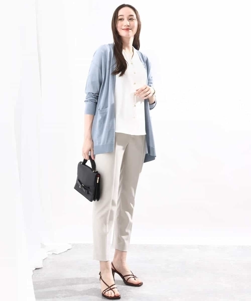 Vネックジョーゼットブラウス(五分袖)/洗える/WEB限定サイズ(シャツ/ブラウス)|OFUON(オフオン) Vネックジョーゼットブラウス(五分袖)/洗える/WEB限定サイズ(シャツ/ブラウス)|OFUON(オフオン)