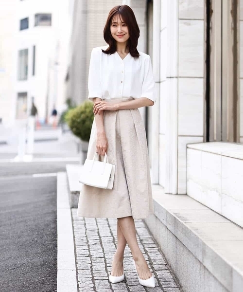 Vネックジョーゼットブラウス(五分袖)/洗える/WEB限定サイズ(シャツ/ブラウス)|OFUON(オフオン) Vネックジョーゼットブラウス(五分袖)/洗える/WEB限定サイズ(シャツ/ブラウス)|OFUON(オフオン)