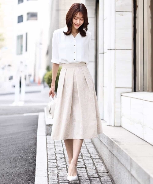 Vネックジョーゼットブラウス(五分袖)/洗える/WEB限定サイズ(シャツ/ブラウス)|OFUON(オフオン) Vネックジョーゼットブラウス(五分袖)/洗える/WEB限定サイズ(シャツ/ブラウス)|OFUON(オフオン)