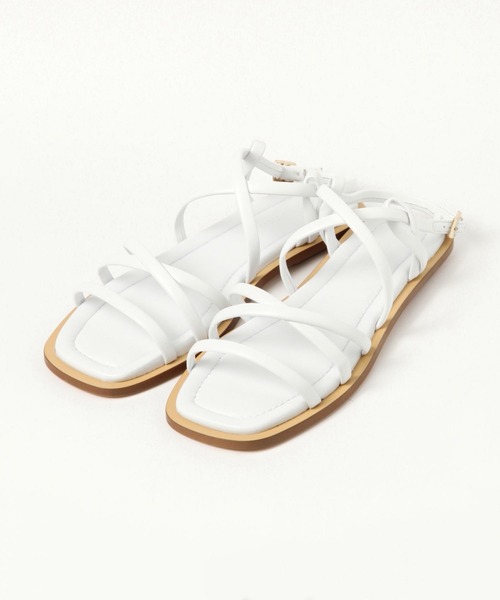 CORSO ROMA，9（コルソローマ）の「【CORSO ROMA 9】スクエアフラットサンダル（サンダル・レディース・カーキ/ホワイト・38/37/36）」の15枚目の写真