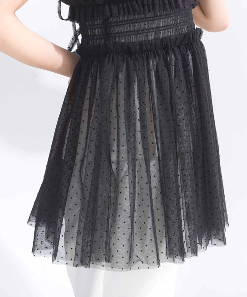 PICCIN PERLA(ピッチンペルラ)の「ドットチュールキャミソール(キャミソール・レディース・ブラック・M)」の15枚目の写真