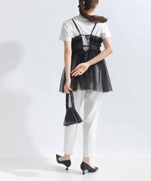 PICCIN PERLA(ピッチンペルラ)の「ドットチュールキャミソール(キャミソール・レディース・ブラック・M)」の5枚目の写真