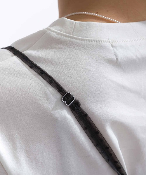 PICCIN PERLA(ピッチンペルラ)の「ドットチュールキャミソール(キャミソール・レディース・ブラック・M)」の2枚目の写真