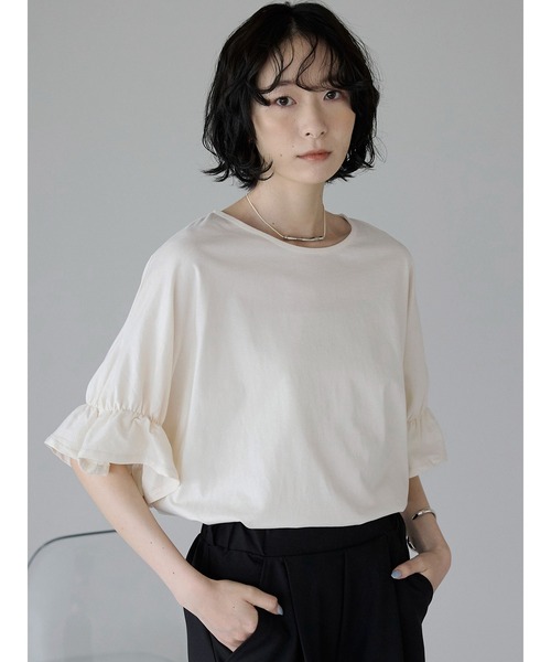 セール】【2025 S/S 新作】ギャザースリーブトップス（Tシャツ