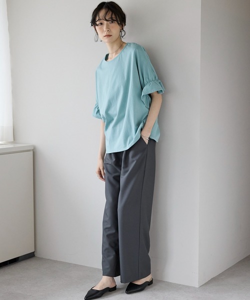 新品　MAX&Co. IBISCO　ギャザースリーブトップス セール】【2025 S/S 新作】ギャザースリーブトップス（Tシャツ