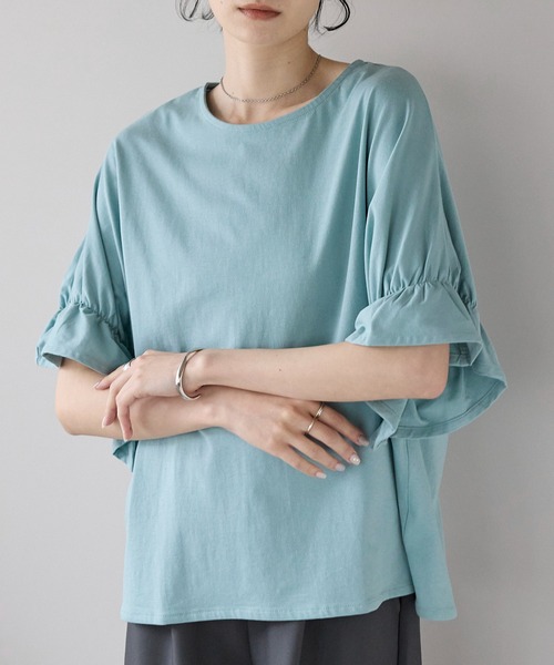 新品　MAX&Co. IBISCO　ギャザースリーブトップス セール】【2025 S/S 新作】ギャザースリーブトップス（Tシャツ