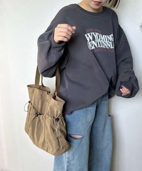CRB(シーアールビー)の「ドロストトートバッグ(トートバッグ・レディース・ベージュ/カーキ/ブラック・F)」の5枚目の写真