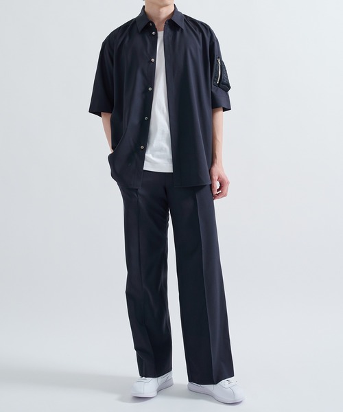 CINOH(チノ)の「【CINOH/チノ】別注 SUMMER WOOL RELAX PANTS/別注サマーウールリラックスパンツ(スラックス・メンズ・ダークネイビー/ダークグレー・48/46/44)」の13枚目の写真