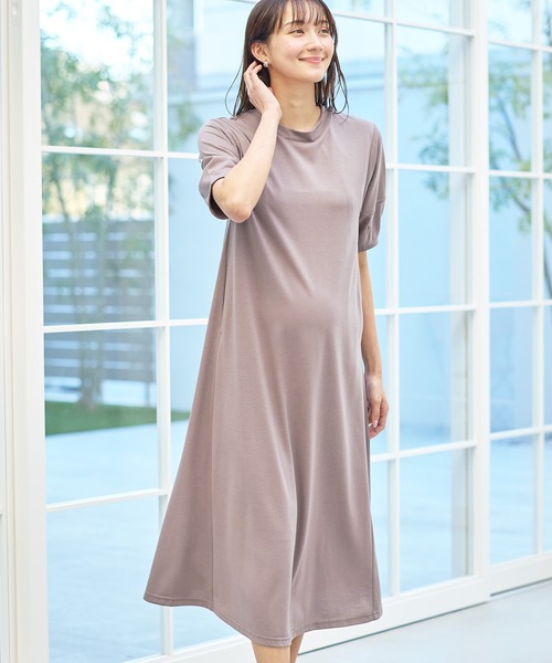 セール】【汗染み防止加工】レーヨン ロングワンピース Aライン