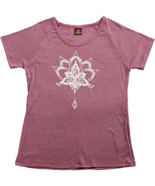 MARAI（マーライ）の「【MARAI】ロータスロゴ半袖Tシャツ（Tシャツ/カットソー・レディース・カーキ系/マスタード/ピンク/ブルー/ブラック/レッド・FREE）」の5枚目の写真