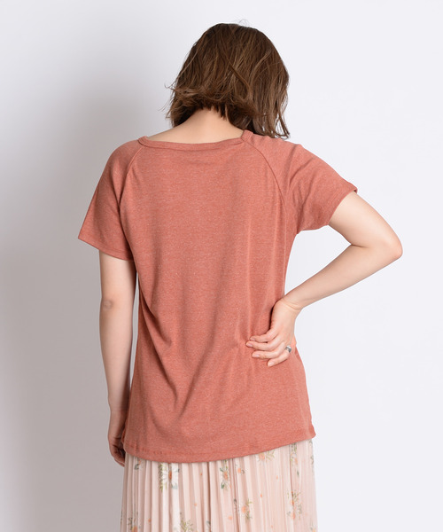 MARAI（マーライ）の「【MARAI】ロータスロゴ半袖Tシャツ（Tシャツ/カットソー・レディース・カーキ系/マスタード/ピンク/ブルー/ブラック/レッド・FREE）」の11枚目の写真