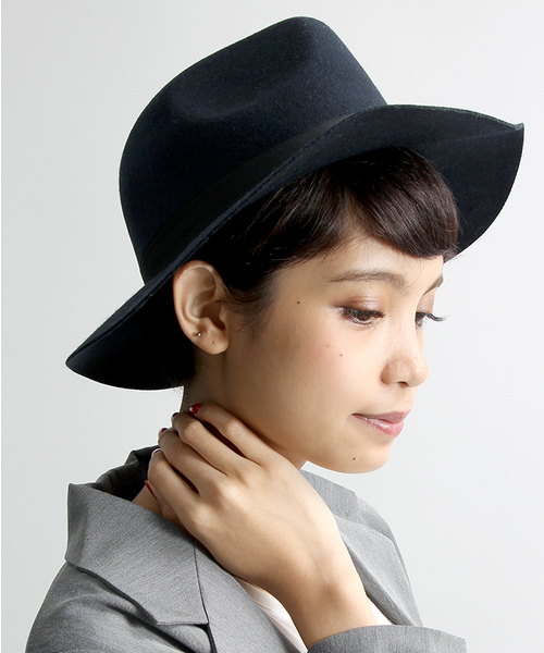 WEGO（ウィゴー）の「WEGO/フェルトツバ広ハット（ハット・レディース・ライトグレー/ブラウン/ワイン/ライトピンク/ネイビー/カーキ/ブラック/キャメル・FREE）」の5枚目の写真