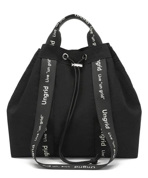 Ungrid（アングリッド）の「【Ungrid/アングリッド】撥水.軽量ソフトナイロン　ロゴテープ 牛革ハンドル　2WAY 巾着トートバッグ（トートバッグ・レディース・オレンジ/ピンク/ベージュ系その他/カーキ/グレイッシュベージュ/アイボリー/ブラック/マスタード/ブルー系その他/ミント/ホワイト×ブラック/ブラック×ホワイト・FREE）」の15枚目の写真