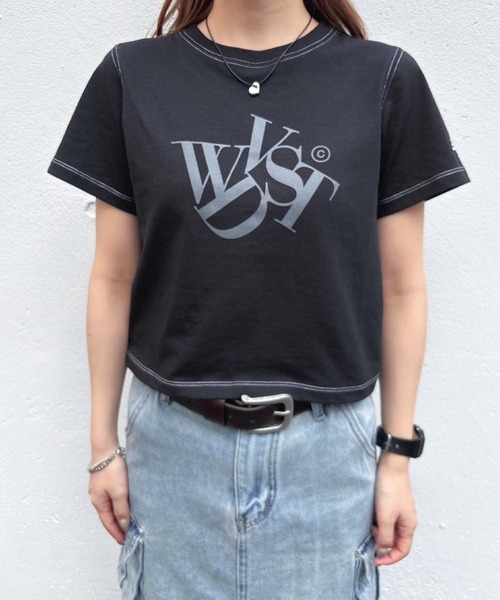 ENVYM(アンビー)の「【wondervisitor×ENVYM】ステッチカラーコンパクトTシャツ(Tシャツ/カットソー・レディース・ブラック/ホワイト/ピンク・FREE)」の13枚目の写真
