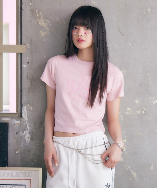 ENVYM(アンビー)の「【wondervisitor×ENVYM】ステッチカラーコンパクトTシャツ(Tシャツ/カットソー・レディース・ブラック/ホワイト/ピンク・FREE)」の5枚目の写真