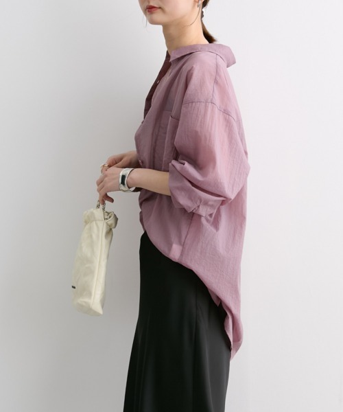 nissen(ニッセン)の「シアーシャツ(シャツ/ブラウス・レディース・サックスブルー/パープル・LL/L/M/S)」の15枚目の写真