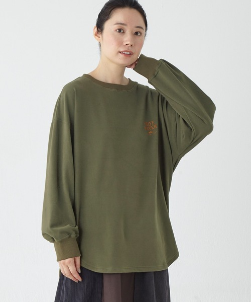 KRIFF MAYER Lady's Collection(クリフメイヤーレディースコレクション)の「もちのびゆるT(Tシャツ/カットソー・レディース・その他5/カラフル/ブラウン/グレー/ナチュラル/カーキ/ブラック・LARGE/MEDIUM)」の5枚目の写真