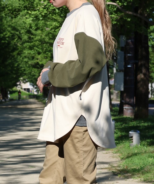 KRIFF MAYER Lady's Collection(クリフメイヤーレディースコレクション)の「もちのびゆるT(Tシャツ/カットソー・レディース・その他5/カラフル/ブラウン/グレー/ナチュラル/カーキ/ブラック・LARGE/MEDIUM)」の17枚目の写真