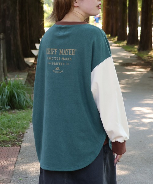 KRIFF MAYER Lady's Collection(クリフメイヤーレディースコレクション)の「もちのびゆるT(Tシャツ/カットソー・レディース・その他5/カラフル/ブラウン/グレー/ナチュラル/カーキ/ブラック・LARGE/MEDIUM)」の12枚目の写真