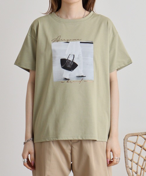 tシャツ BRODIAEA フォトプリントＴシャツ レディース tシャツ BRODIAEA フォトプリントTシャツ レディース