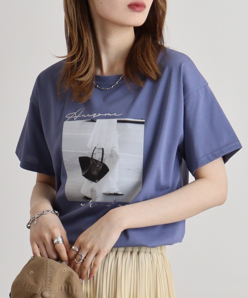 tシャツ BRODIAEA フォトプリントＴシャツ レディース tシャツ BRODIAEA フォトプリントTシャツ レディース