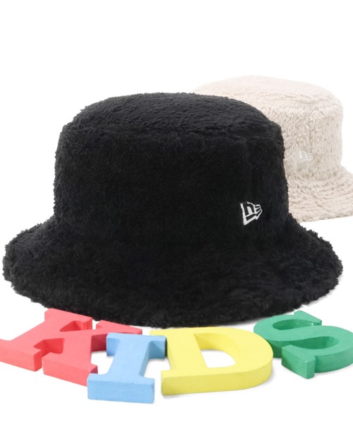 NEW ERA(ニューエラ)の「ニューエラキッズ バケットハット バケハ ミンクフリースボア(ハット・キッズ・ブラック/ベージュ・S/M/M/L/L/XL)」の2枚目の写真