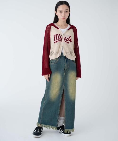 WEGO（ウィゴー）の「WEGO/メッシュラグランニットパーカー（パーカー・レディース・ブラック/ワイン・FREE）」の14枚目の写真