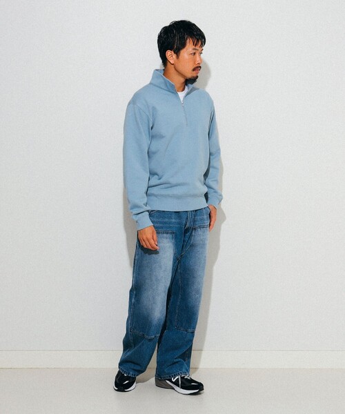 BEAMS（ビームス）の「ハーフジップ スウェット（スウェット・メンズ・アッシュグレー/サックスブルー・S/M/L/XL）」の8枚目の写真