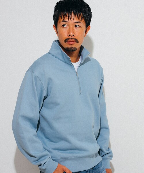 BEAMS（ビームス）の「ハーフジップ スウェット（スウェット・メンズ・アッシュグレー/サックスブルー・S/M/L/XL）」の10枚目の写真