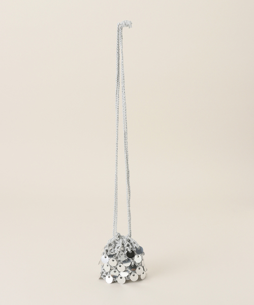 Spick & Span(スピックアンドスパン)の「ラメメッシュニット巾着(クラッチバッグ・レディース・シルバー・FREE)」の7枚目の写真