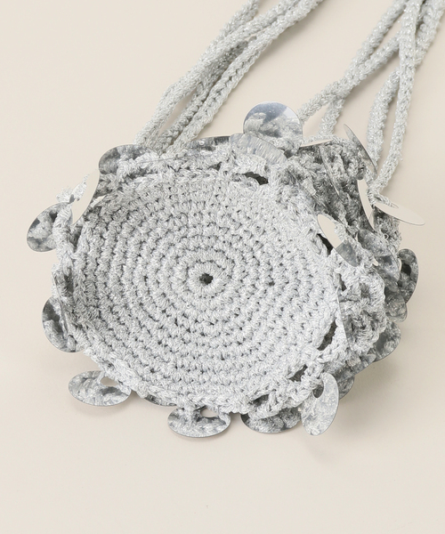 Spick & Span(スピックアンドスパン)の「ラメメッシュニット巾着(クラッチバッグ・レディース・シルバー・FREE)」の9枚目の写真