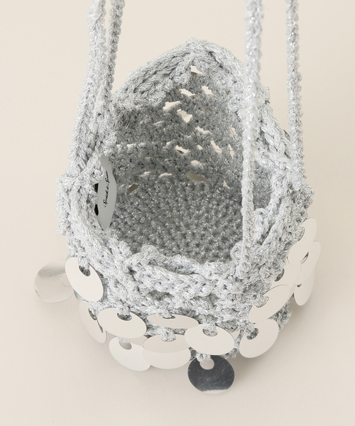 Spick & Span(スピックアンドスパン)の「ラメメッシュニット巾着(クラッチバッグ・レディース・シルバー・FREE)」の10枚目の写真