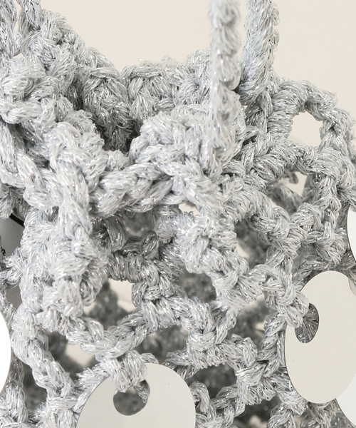 Spick & Span(スピックアンドスパン)の「ラメメッシュニット巾着(クラッチバッグ・レディース・シルバー・FREE)」の13枚目の写真