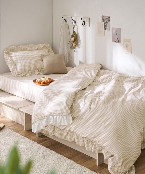 クリーム色 フリル付きダブル寝具セット 20a028-sbedsv.jpg?fitin=720:720