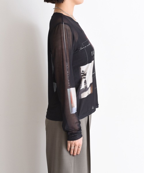 Eimee Law（エイミーロウ）の「フォトプリント パワーメッシュプルオーバー（Tシャツ/カットソー・レディース・ブラック/アイボリー/グレイッシュベージュ・38）」の16枚目の写真