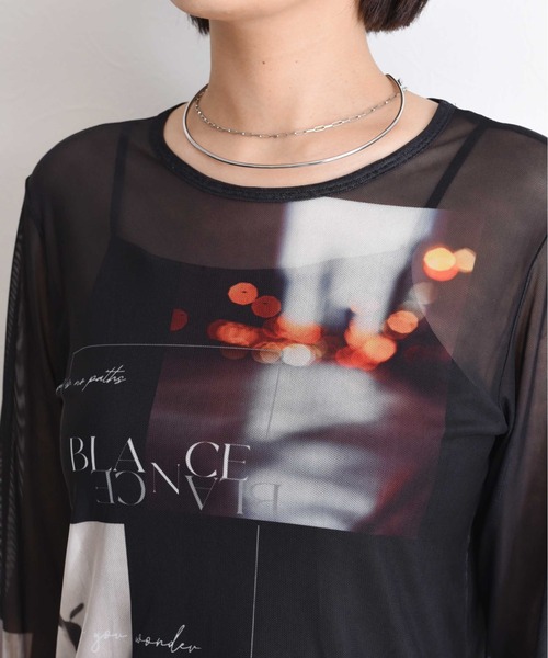 Eimee Law（エイミーロウ）の「フォトプリント パワーメッシュプルオーバー（Tシャツ/カットソー・レディース・ブラック/アイボリー/グレイッシュベージュ・38）」の19枚目の写真