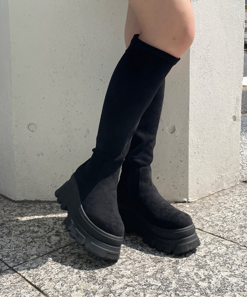 one wayザッカ（ワンウェイザッカ）の「タンクソールロングブーツ（ブーツ・レディース・ブラック系その他/ブラック・SMALL/MEDIUM/LARGE）」の7枚目の写真