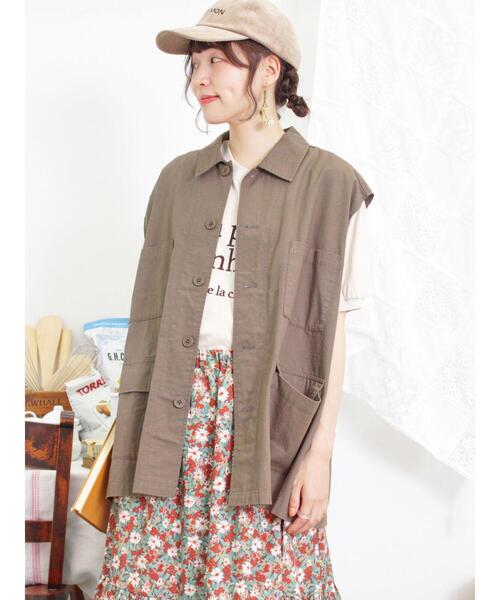 Samansa Mos2（サマンサ モスモス）の「ミリタリーベスト（ベスト・レディース・モカ/カーキ/ベージュ・F）」の20枚目の写真