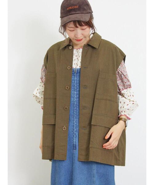 Samansa Mos2（サマンサ モスモス）の「ミリタリーベスト（ベスト・レディース・モカ/カーキ/ベージュ・F）」の15枚目の写真