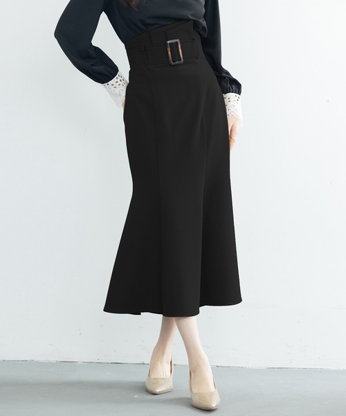 DRESS PLUS(ドレスプラス)の「ハイウエストマーメイドスカート(スカート・レディース・ブラック/アイボリー/ブラウン・S/M/L)」の2枚目の写真