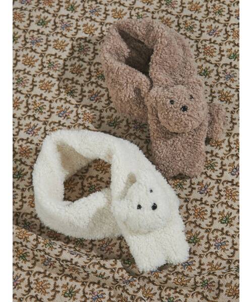 merry jenny(メリージェニー)の「bearティペット(マフラー・レディース・ブラック/ブラウン/アイボリー・FREE)」の8枚目の写真