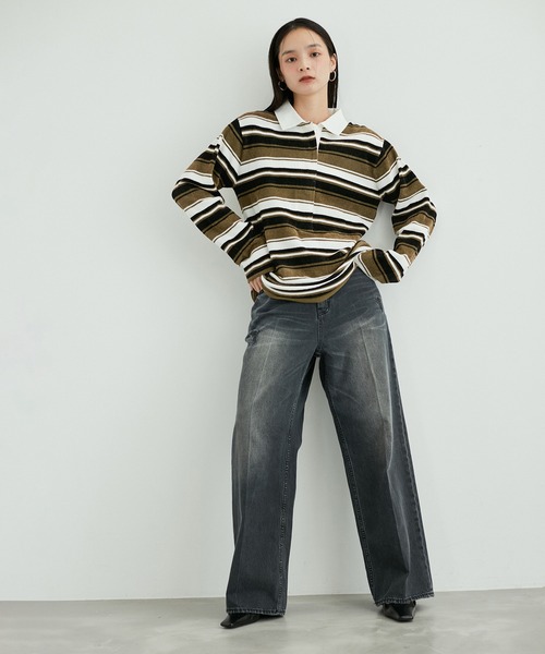 ADAM ET ROPE'(アダムエロペ)の「【洗える】ニットポロミニワンピース(ワンピース・レディース・カーキ/ブラウン系その他2・FREE)」の6枚目の写真